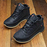 Спортивні зимові чоловічі шкіряні кросівки низькі утеплені на хутрі *101 ч*, фото 4