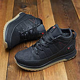 Спортивні зимові чоловічі шкіряні кросівки низькі утеплені на хутрі *101 ч*, фото 7