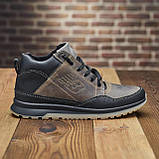 Спортивні зимові чоловічі шкіряні кросівки низькі утеплені на хутрі *100 ч/ол*, фото 2