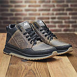 Спортивні зимові чоловічі шкіряні кросівки низькі утеплені на хутрі *100 ч/ол*, фото 4