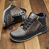 Спортивні зимові чоловічі шкіряні кросівки низькі утеплені на хутрі *100 ч/ол*, фото 6