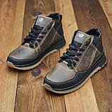 Спортивні зимові чоловічі шкіряні кросівки низькі утеплені на хутрі *100 ч/ол*, фото 7