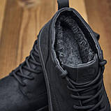Хутряні зимові теплі чорні шкіряні черевики високі чоловічі класичні натуральні на хутрі *425-чор*, фото 2