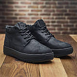 Хутряні зимові теплі чорні шкіряні черевики високі чоловічі класичні натуральні на хутрі *425-чор*, фото 3