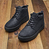 Хутряні зимові теплі чорні шкіряні черевики високі чоловічі класичні натуральні на хутрі *425-чор*, фото 4