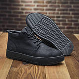 Хутряні зимові теплі чорні шкіряні черевики високі чоловічі класичні натуральні на хутрі *425-чор*, фото 5