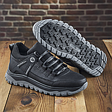 Чоловічі спортивні шкіряні зимові чорні кросівки низькі merrell з хутром *М-7 чорн.бот*, фото 6