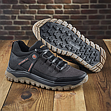 Чоловічі спортивні шкіряні зимові коричневі кросівки низькі merrell з хутром *М-7 кор.бот*, фото 5