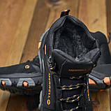 Чоловічі спортивні шкіряні зимові чорні кросівки високі merrell з хутром *М-5 чорн/ор*, фото 2