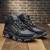Чоловічі спортивні шкіряні зимові чорні кросівки високі merrell з хутром *М-5 чорн/ор*, фото 3