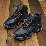 Чоловічі спортивні шкіряні зимові чорні кросівки високі merrell з хутром *М-5 чорн/ор*, фото 5