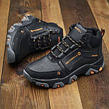 Чоловічі спортивні шкіряні зимові чорні кросівки високі merrell з хутром *М-5 чорн/ор*, фото 6