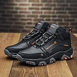 Чоловічі спортивні шкіряні зимові чорні кросівки високі merrell з хутром *М-5 чорн/ор*, фото 7