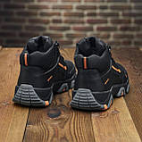 Чоловічі спортивні шкіряні зимові чорні кросівки високі merrell з хутром *М-5 чорн/ор*, фото 8