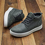 Чоловічі шкіряні хутряні черевики на хутрі високі на зиму для чоловіків на товстій підошві *425-ол*, фото 5