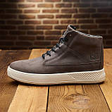 Чоловічі шкіряні хутряні черевики на хутрі високі на зиму для чоловіків на товстій підошві *425-кор*, фото 3