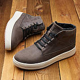 Чоловічі шкіряні хутряні черевики на хутрі високі на зиму для чоловіків на товстій підошві *425-кор*, фото 4