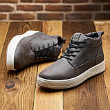 Чоловічі шкіряні хутряні черевики на хутрі високі на зиму для чоловіків на товстій підошві *425-кор*, фото 8