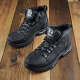 Чорні шкіряні черевики чоловічі на натуральному хутрі, Високі черевики спортивні натуральні *х-112/1*, фото 6