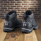 Чорні шкіряні черевики чоловічі на натуральному хутрі, Високі черевики спортивні натуральні *х-112/1*, фото 8