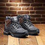 Чорні шкіряні черевики чоловічі на натуральному хутрі, Високі черевики спортивні натуральні *х-112/16к*, фото 4