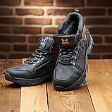 Чорні шкіряні черевики чоловічі на натуральному хутрі, Високі черевики спортивні натуральні *х-112/16к*, фото 5
