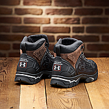 Чорні шкіряні черевики чоловічі на натуральному хутрі, Високі черевики спортивні натуральні *х-112/16к*, фото 6