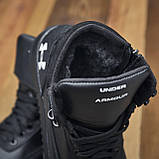 Чорні шкіряні черевики на натуральному хутрі, Черевики високі зимові спортивні *NF under чорн.л*, фото 2