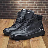 Чорні шкіряні черевики на натуральному хутрі, Черевики високі зимові спортивні *NF under чорн.л*, фото 3