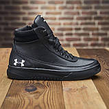 Чорні шкіряні черевики на натуральному хутрі, Черевики високі зимові спортивні *NF under чорн.л*, фото 4