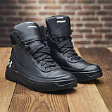 Чорні шкіряні черевики на натуральному хутрі, Черевики високі зимові спортивні *NF under чорн.л*, фото 5