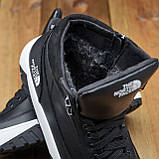 Чорні шкіряні чоловічі черевики високі на товстій підошві, Зимові спортивні черевики натуральна шкіра *NF б/ч*, фото 2