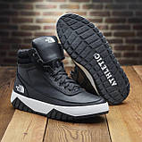 Чорні шкіряні чоловічі черевики високі на товстій підошві, Зимові спортивні черевики натуральна шкіра *NF б/ч*, фото 3