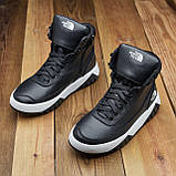 Чорні шкіряні чоловічі черевики високі на товстій підошві, Зимові спортивні черевики натуральна шкіра *NF б/ч*, фото 5