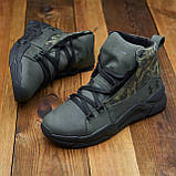 Хакі черевики чоловічі зимові на хутрі на високій підошві, Високі утеплені черевики *76 U*, фото 6