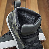 Хакі черевики чоловічі зимові на хутрі на високій підошві, Високі утеплені черевики *U-76 зел/тинк*, фото 2