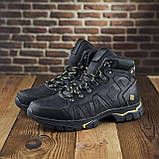 Чорні шкіряні черевики чоловічі, Високі утеплені зимові черевики на товстій підошві *126/1*, фото 3