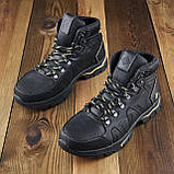 Чорні шкіряні черевики чоловічі, Високі утеплені зимові черевики на товстій підошві *126/1*, фото 6