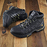Чорні шкіряні черевики чоловічі, Високі утеплені зимові черевики на товстій підошві *126/1*, фото 7