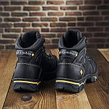 Чорні шкіряні черевики чоловічі, Високі утеплені зимові черевики на товстій підошві *126/1*, фото 8