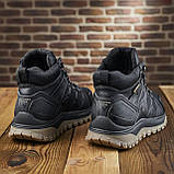 Чорні шкіряні черевики чоловічі, Високі утеплені зимові черевики на товстій підошві *140/1*, фото 8