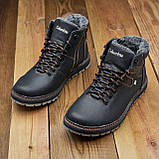 Чоловічі черевики зимові класичні високі на зиму, чорні шкіряні черевики на товстій підошві *407*, фото 6