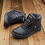 Чоловічі черевики зимові класичні високі на зиму, чорні шкіряні черевики на товстій підошві *407*, фото 7
