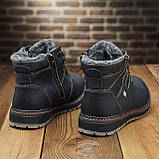 Чоловічі черевики зимові класичні високі на зиму, чорні шкіряні черевики на товстій підошві *407*, фото 8