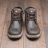 Чоловічі коричневі черевики зимові класичні високі на зиму, шкіряні черевики на товстій підошві *73/4*, фото 5