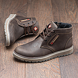 Чоловічі коричневі черевики зимові класичні високі на зиму, шкіряні черевики на товстій підошві *73/4*, фото 6
