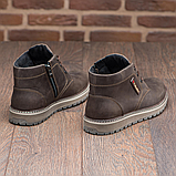 Чоловічі коричневі черевики зимові класичні високі на зиму, шкіряні черевики на товстій підошві *73/4*, фото 7