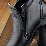 Чоловічі черевики зимові класичні високі на зиму, чорні шкіряні черевики на товстій підошві *100-оксфорд*, фото 5