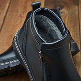 Чоловічі черевики зимові класичні високі на зиму, чорні шкіряні черевики на товстій підошві *100МЧ*, фото 2