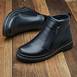 Чоловічі черевики зимові класичні високі на зиму, чорні шкіряні черевики на товстій підошві *100МЧ*, фото 7